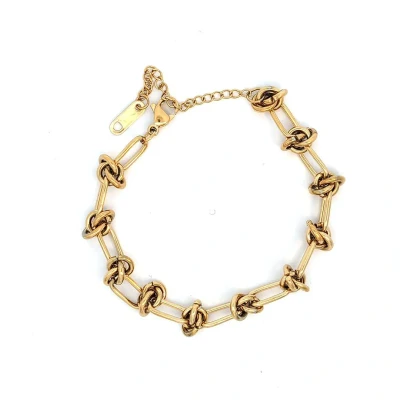 Afbeelding van Gouden armband dunne schakels met een knoop