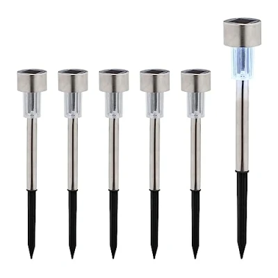 Afbeelding van Relaxdays solarlampen set led tuinlamp buitenlamp zonne energie tuinverlichting Pak van 6