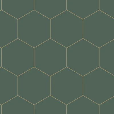 Afbeelding van Leen Bakker ESTAhome Behang Honingraatmotief Groen En Goud 53cm X 10,05 M Goudkleurig Vlies
