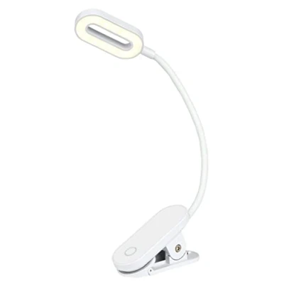 Afbeelding van moses. libri_x Klemlamp Touch wit, dimbare leeslamp met aanraakfunctie, oplaadbare lamp dimmer in 3 standen