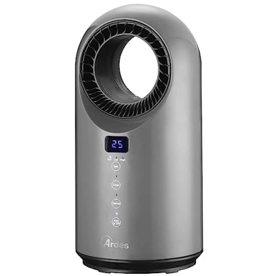 Afbeelding van ARDES AR4P04RG CYCLOP GRAY ventilatorkachel, keramiek, bladeless oscilllant, 1500 W, ventilatorkachel zonder programmeerbare timer, 12 uur, stille kachel met led touch display