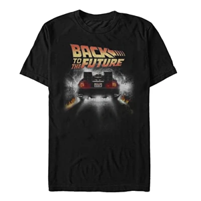 Afbeelding van Back To The Future Vintage Peelout Basic Solid T shirt voor heren, Zwart, L