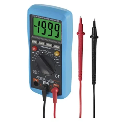 Afbeelding van Emos EM420B M0420 Digitale meetpunten, reductie en sonde, AC/DC spanningstester, volttester, multimeter met geheugen batterijen, blauw