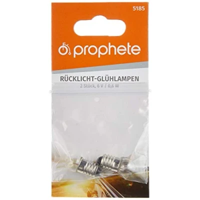 Afbeelding van Prophete Gloeilamp, fietsverlichting voor achterlicht gloeilampen, 6 V/0,6 W, 2 stuks