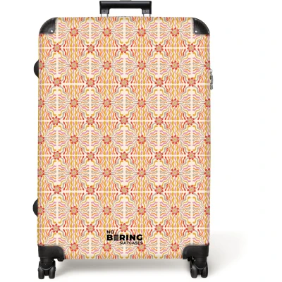 Afbeelding van NoBoringSuitcases.com® Koffer groot Reiskoffer lichtgewicht Retro disco patroon kleurrijk Rolkoffer met 4 wielen Grote trolley XL 98 liter bagage