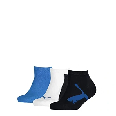 Afbeelding van PUMA Bwt Sneakersokken voor kinderen, uniseks, verpakking van 3 stuks, Navy/White/Strong Blue, 30