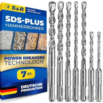 Afbeelding van S&amp;R Betonborenset 7 delig SDS Plus PGM Gecertificeerd Made in Germany 5 12 mm Beton Graniet Steen