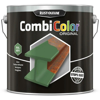 Afbeelding van rust oleum combicolor hoogglans ral 6011 reseda groen 2.5 ltr