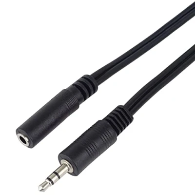 Afbeelding van PremiumCord Verlengkabel 3,5 mm, lengte 5 m, jack plug naar female aansluiting, Aux headset audio verlengkabel, afgeschermd, kleur zwart kjackmf5