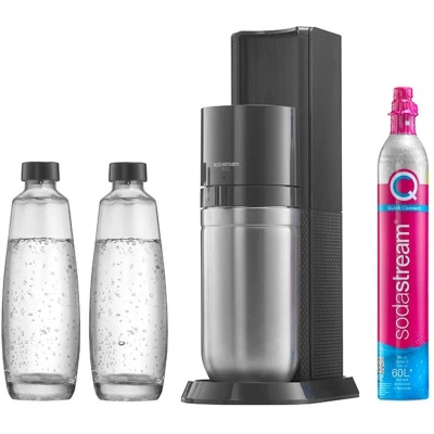 Afbeelding van SODASTREAM frisdrank en bruiswatermachine DUO Zwart 2 glazen karaffen 1 gasvulling van 60...