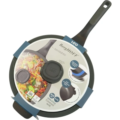 Afbeelding van Wok BergHOFF Leo Line met Deksel en Lange Greep 28 cm