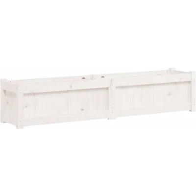 Afbeelding van Plantenbak 150x31x31 cm massief grenenhout wit
