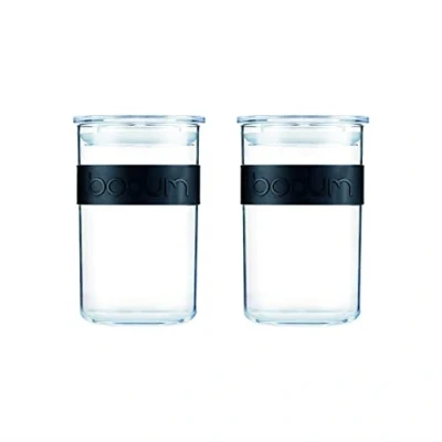 Afbeelding van PRESSO, set van 2 voorraadpotten, kunststof, 0,6 l