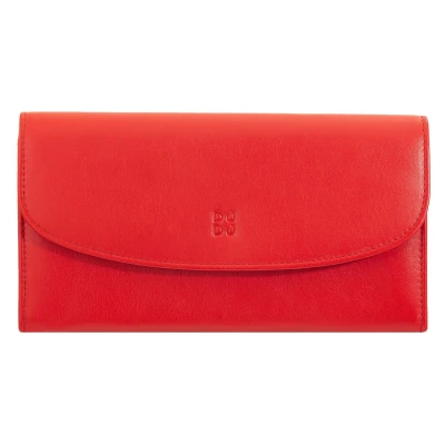 Afbeelding van DUDU Grosse AUS Farbigem Kontinentale KREDITKARTENFÄCHER MÜNZ MIT Reissverschluss Portemonnee, Dames, Maat: One Size, Rosso fiamma