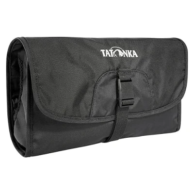 Afbeelding van Tatonka Small Travelcare Toilettas, platte toilettas om op te hangen, met vakken en spiegel, zwart, 25 x 17 4 cm