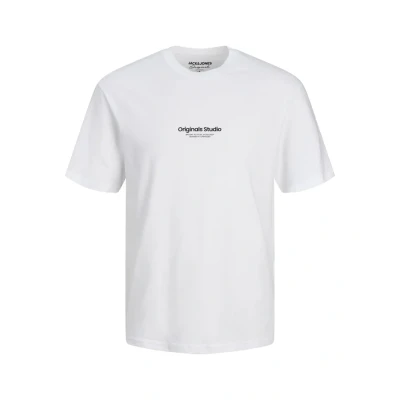 Afbeelding van Jack &amp; Jones Jorvesterbro CREW NECK Tshirt print, Heren, Maat: Medium, Bright white