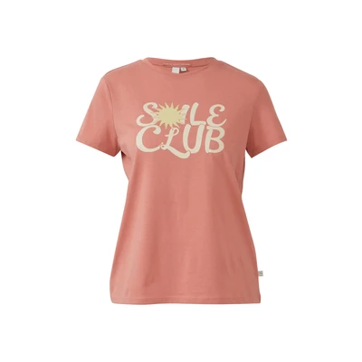 Afbeelding van QS Tshirt print, Dames, Maat: XL, Papaya