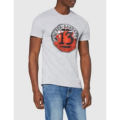 Afbeelding van Black Sabbath 13 Flame Circle Heren T shirt S Grijs