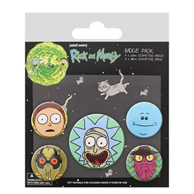 Afbeelding van Rick and Morty Heads Badge Pack