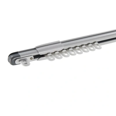 Afbeelding van Gordijnrail uitschuifbaar van 190 tot 360 cm aluminium gebroken wit