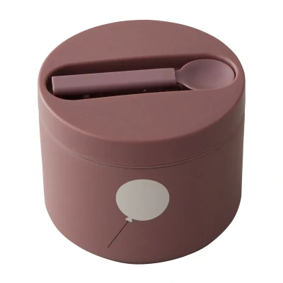 Afbeelding van Design Letters Thermo Lunchbox Handige broodtrommel en containers voor Baby&#039;s, Kids Volwassenen Perfect Onderweg Camping Yoghurt beker Inclusief Vork Lepel 330 ml