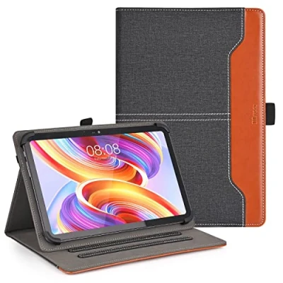 Afbeelding van DLveer Universele Hoes voor 10&quot; 11&quot; Inch Tablet, Compatibel met 10/10.1/10.4/10.5/11 Android PU Lederen Case Meerdere Kijkhoeken, Zwart
