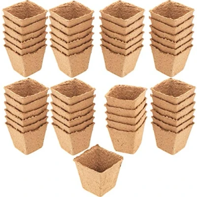 Afbeelding van Meister 9968280 Kweekpotten, 8 x cm, praktische set met 48 stuks, 100% turfvrij, van PEFC gecertificeerde cellulose, biologisch afbreekbaar, plantenpot, zaaipot, plantenkweekt,