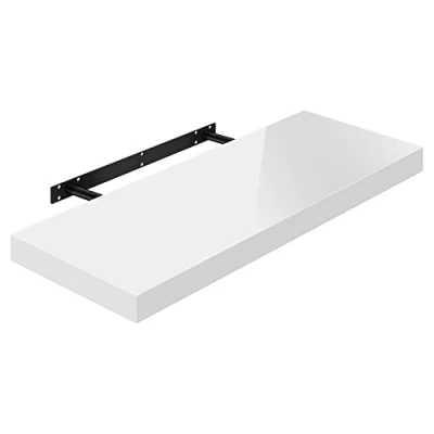 Afbeelding van WOLTU Muurplank Volato, RG9480ws, wandboard, vrij zwevend, zwevende plank, hout, hoogglanzend wit, als boekenplank, of voor cd&#039;s, dvd&#039;s, 80 x 22,9 3,8 cm