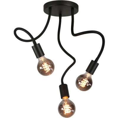 Afbeelding van Highlight Plafondlamp Flex 3 lichts 50 cm E27 zwart