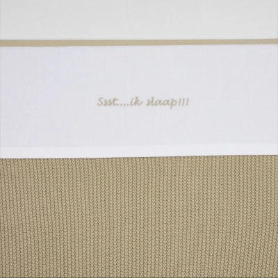 Afbeelding van Meyco baby wieglaken Ssst...ik slaap!! 75x100 Sand