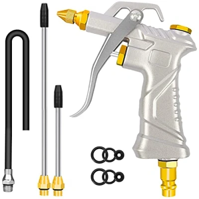 Afbeelding van Industrieel Lucht Blaaspistool Met Messing Verstelbare Luchtstroom Mondstuk, Stalen Verlengbuis En Universele Blaaspijp, Pneumatische Luchtcompressor Accessoires Mondstuk Blaaspistool.