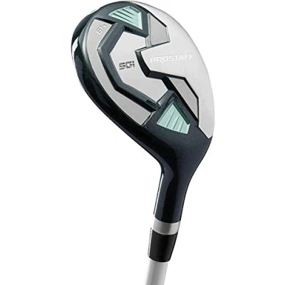 Afbeelding van Wilson Staff Pro SGI Hybrid 5 golfclub, voor dames, linkshandigen, schacht van grafiet, zilver/groen, WGD152200