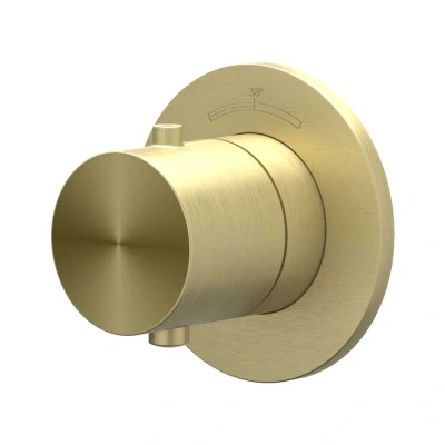 Afbeelding van IVY Concord afbouwdeel flow through stopkraan symmetry RVS 316 Geborsteld Mat Goud PVD