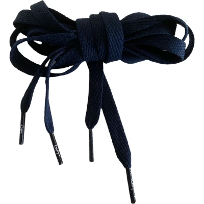 Afbeelding van Lacy Schoenveter Donker Blauw Plat 90 cm Lang x 10 mm Breed