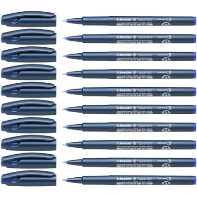 Afbeelding van rollerball Schneider Topball 857 0,6mm blauw doos met 10 stuks