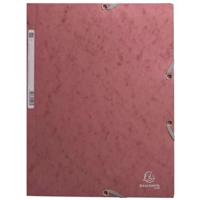 Afbeelding van Exacompta Ref. 55276E karton met 25 Skandi elastiekmappen 3 flappen in glanzend 400g/m2 afmetingen 24 x 32 cm voor A4 documenten oudroze kleur
