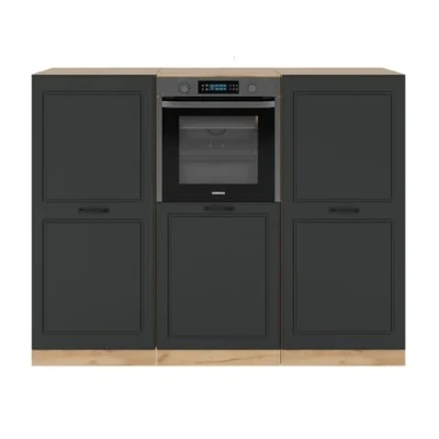 Afbeelding van Vicco Keukenblok R Line, Antraciet landhuis/gouden eik, 180 cm zonder werkblad