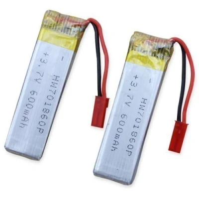 Afbeelding van YUNIQUE GREEN CLEAN POWER Oplaadbare Lipo Batterij 3.7V 600mAh voor RC Drones Compatibel met UDI U817, WLtoys V959, Syma X5C, JJRC 2 Stuks 65X17X8 mm 17,5 gr, Zilver