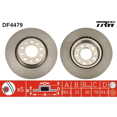 Afbeelding van Trw Remschijf DF4479