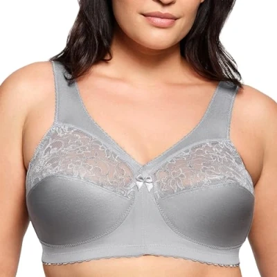 Afbeelding van Glamorise Steunbeha zonder beugel voor dames, Zilvergrijs, 85D