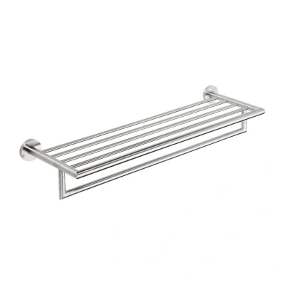 Afbeelding van Dubbele Handdoekhouder Sapho X Steel met Plankopslag 65 cm Geborsteld RVS