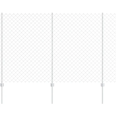 Afbeelding van vidaXL Kettinghek met 20 U Paaltjes Zilver 1,6x10 m Staal