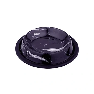 Afbeelding van Duvoplus Drinkbak Hond Eetkom Deco Fix Marble Look 2100ml Xl 32,3x32,3x6,1cm Zwart 1st