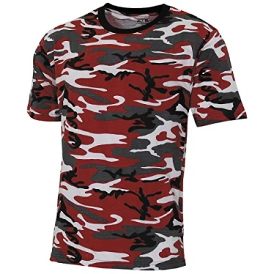 Afbeelding van MFH US T shirt &quot;Streetstyle&quot; Rood camouflage 145 g/m² MAAT XXXL