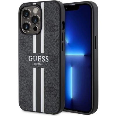 Afbeelding van GUESS GUHMP13XP4RPSK IPHONE 13 PRO MAX 6,7&quot; ZWART/ZWARTE HARDCASE 4G PRINTED STRIPES MAGSAFE
