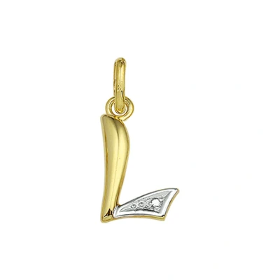 Afbeelding van Trendjuwelier huiscollectie Hanger Geelgoud Letter L Diamant 0.005 Ct.