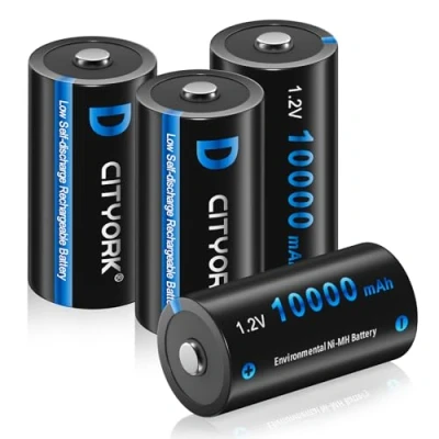 Afbeelding van CITYORK Oplaadbare D Batterijen 8000 mAh 1,2 V Ni MH Hoge Capaciteit Formaat Batterij Hoogwaardige Cel met Opbergdoos (4 Stuks)