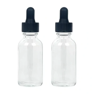 Afbeelding van Magic Season Boston Ronde glazen flessen (transparant/30 ml met druppelaars/2 stuks)
