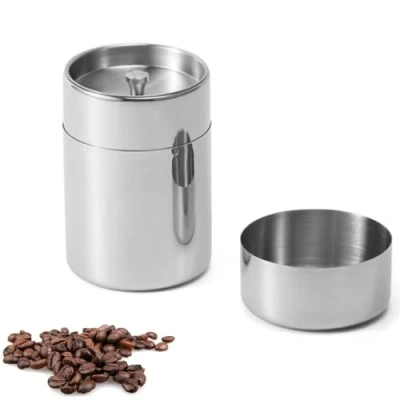 Afbeelding van 400ml/550ml Theeblikjes, Theeblikjes Losse Thee met Deksel Luchtdicht Roestvrij Staal Theebus Koffiebus Container Keuken Canisters(550ml)