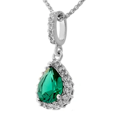 Afbeelding van Orphelia ZH 7226/EM Hanger Emerald met Ketting 45 cm 925 Sterlingsilver Zirconium